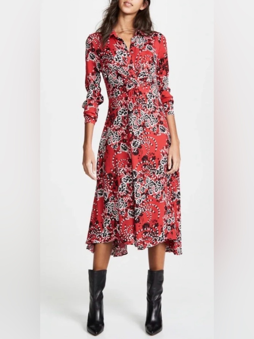 Free People Tough love twist front shirt dress M